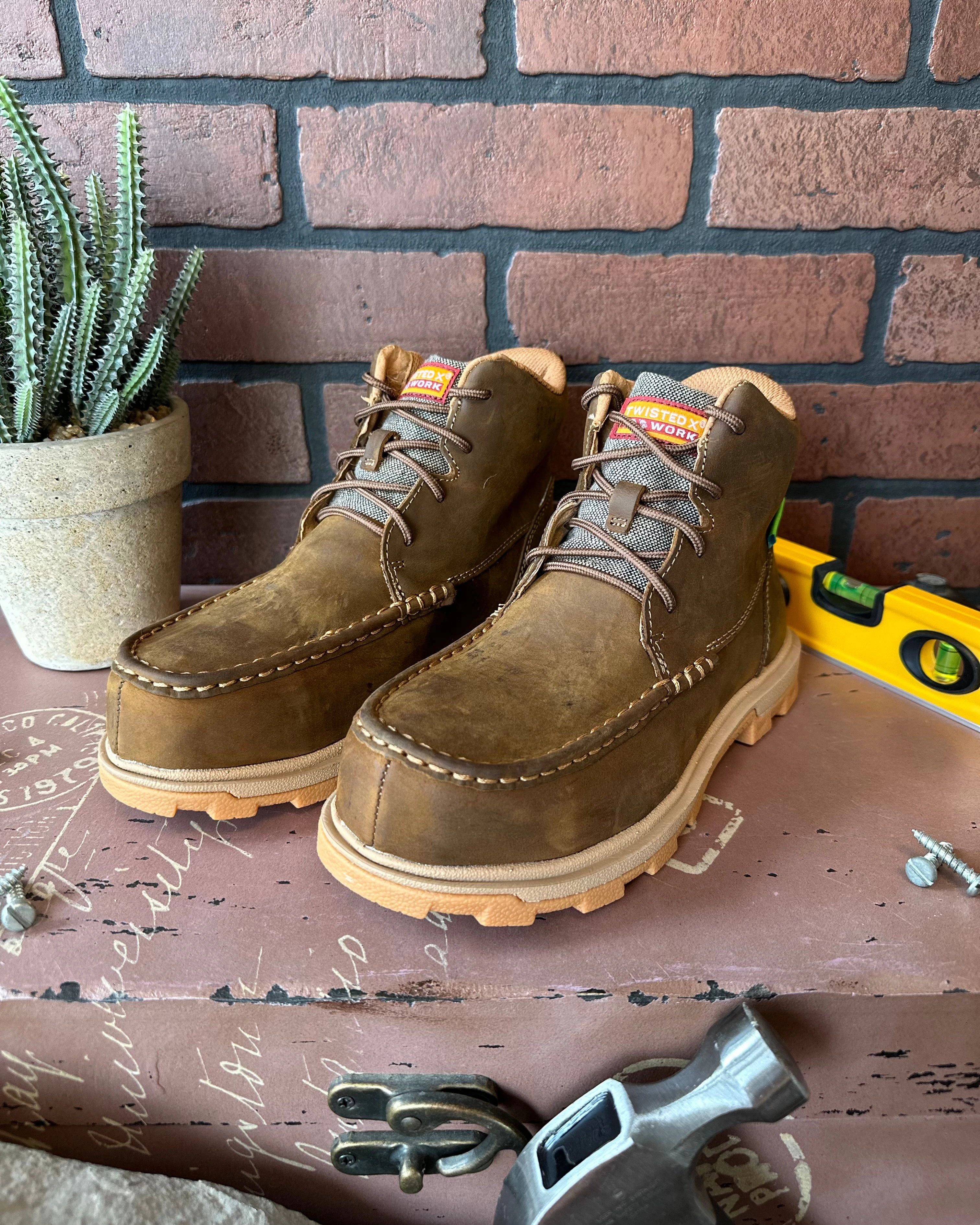 Work Boots Not Steel Toe Twisted X Women's 6" UltraLite X Nano Toe Lace Up Work Boot WULN001