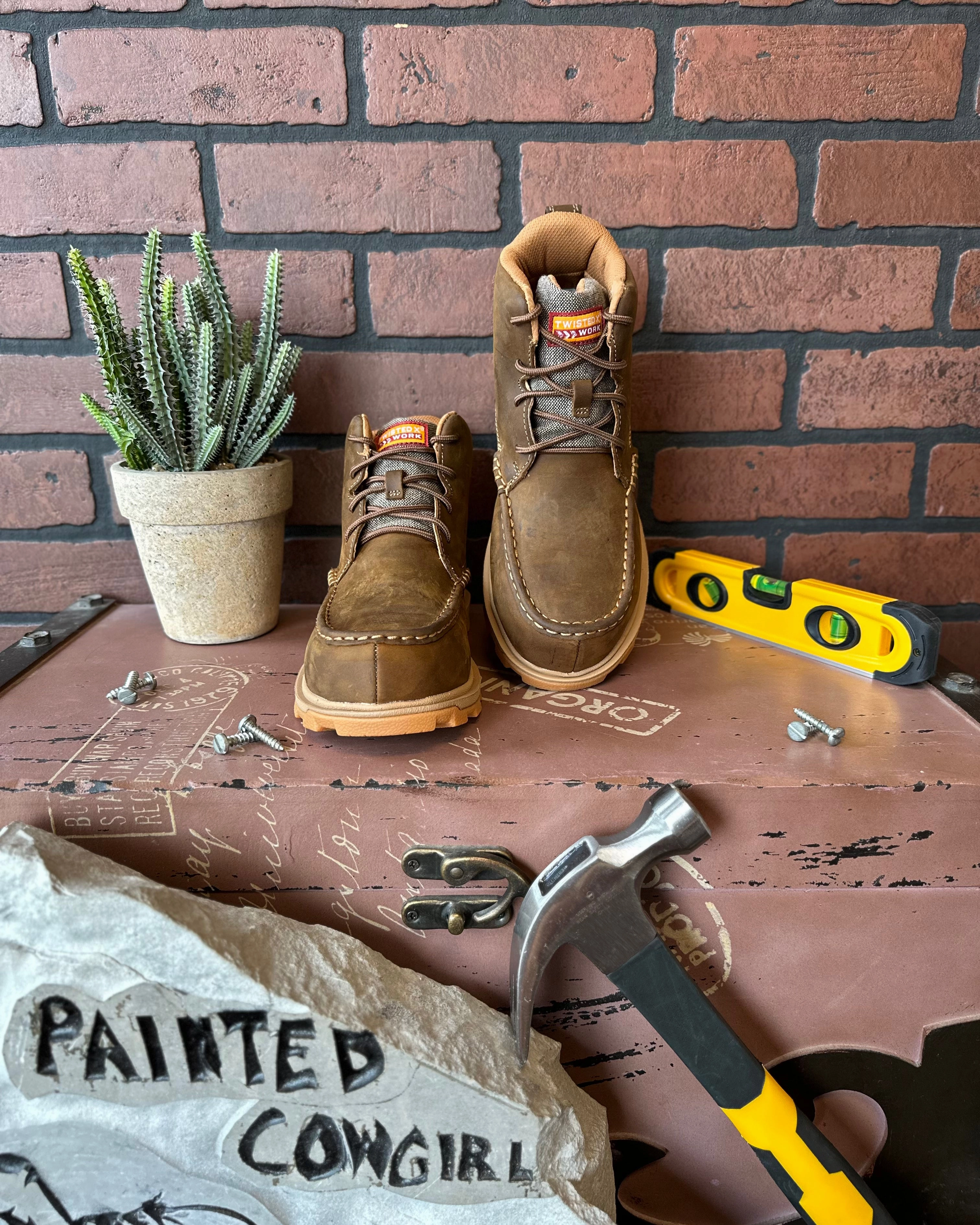 Twisted X Women's 6" UltraLite X Nano Toe Lace Up Work Boot WULN001 Construction Work Boots Steel Toe