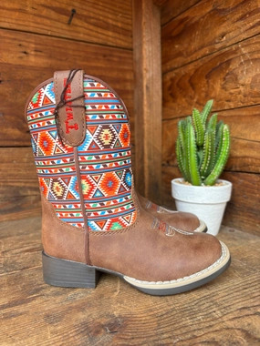 Chelsea Boots With Suit Twister Daniella Brown with Aztec Print Toddler Cowboy Boots 4413502