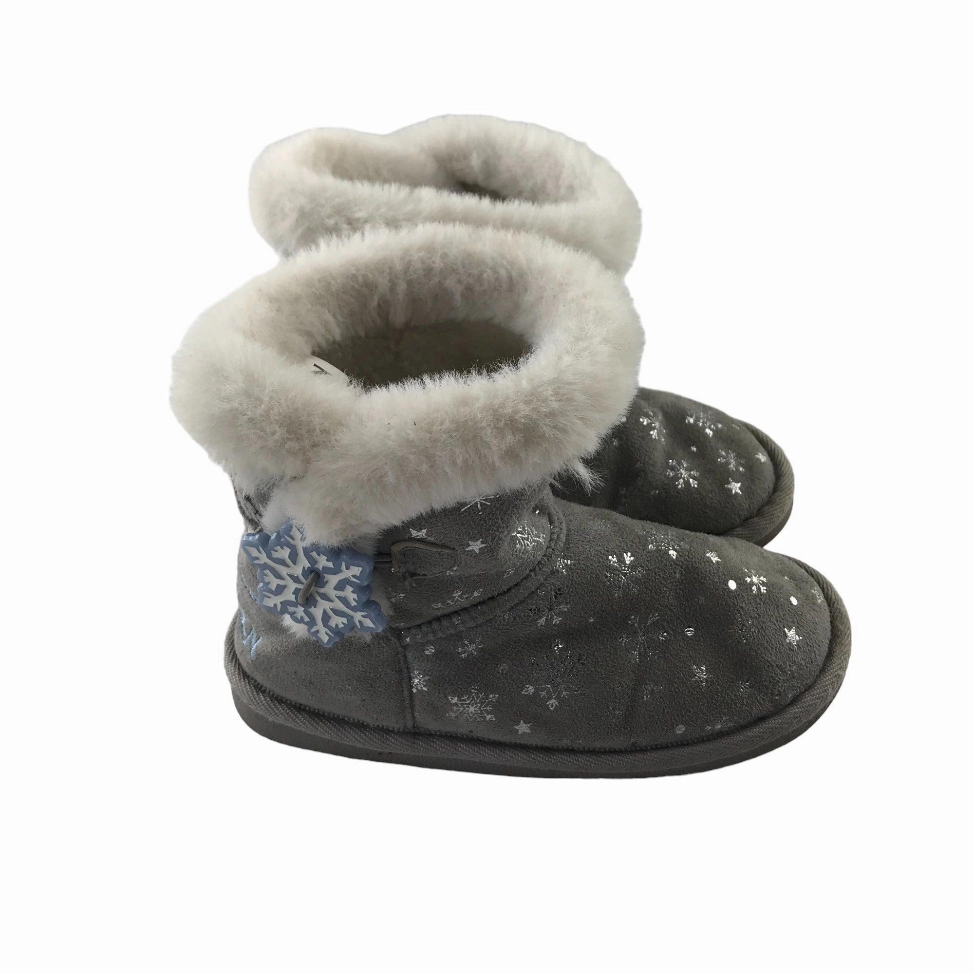 Mushroom Slippers Slippers 12 Junior Grey Frozen Ankle High Fluffy Inside