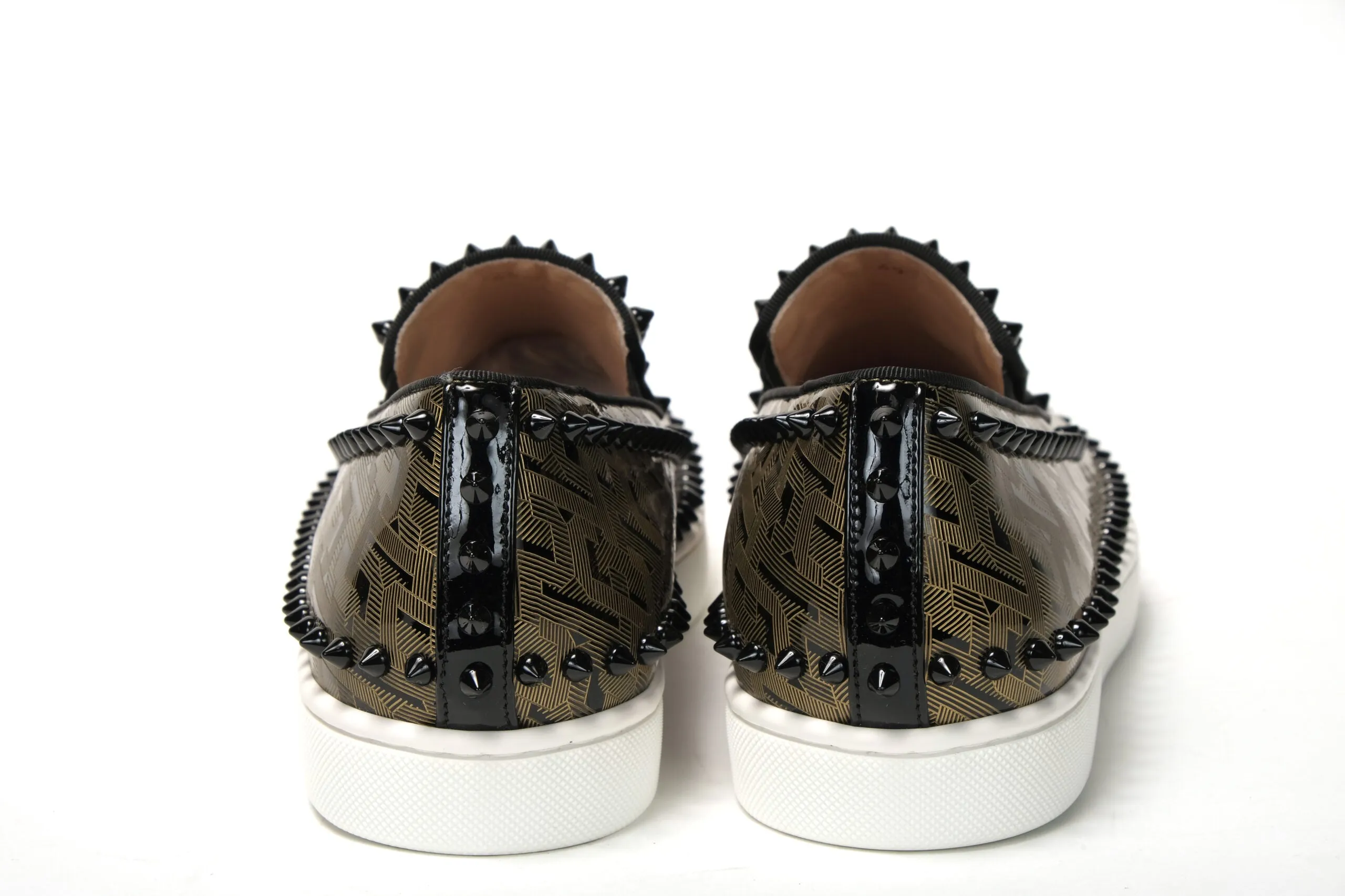 Dress Tassel Loafers Christian Louboutin Black/Gold Version Pik Boat Flat Pat Shoes