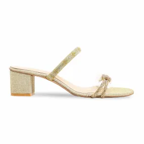 Faux Suede Slippers Golden Fancy Slipper For Women FN8013