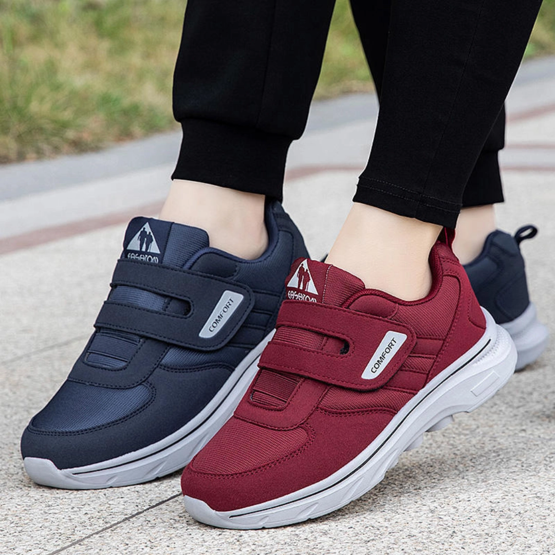 OCW Orthopedic Women Shoes Soft Sole Cushion Velcro Strap Walking Shoes Flat Shoes Size 5.5