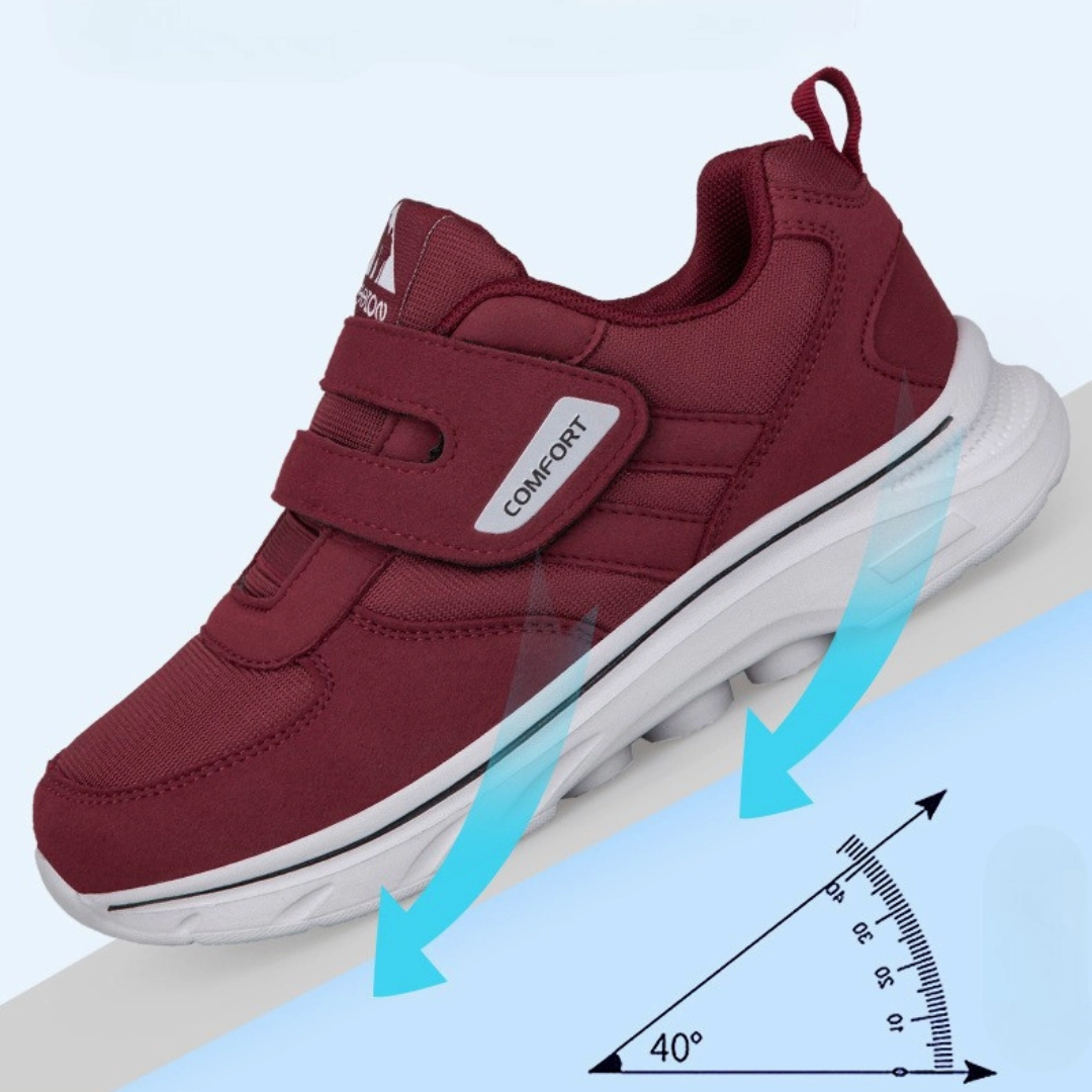 OCW Orthopedic Women Shoes Soft Sole Cushion Velcro Strap Walking Shoes Qvc Shoes Flats