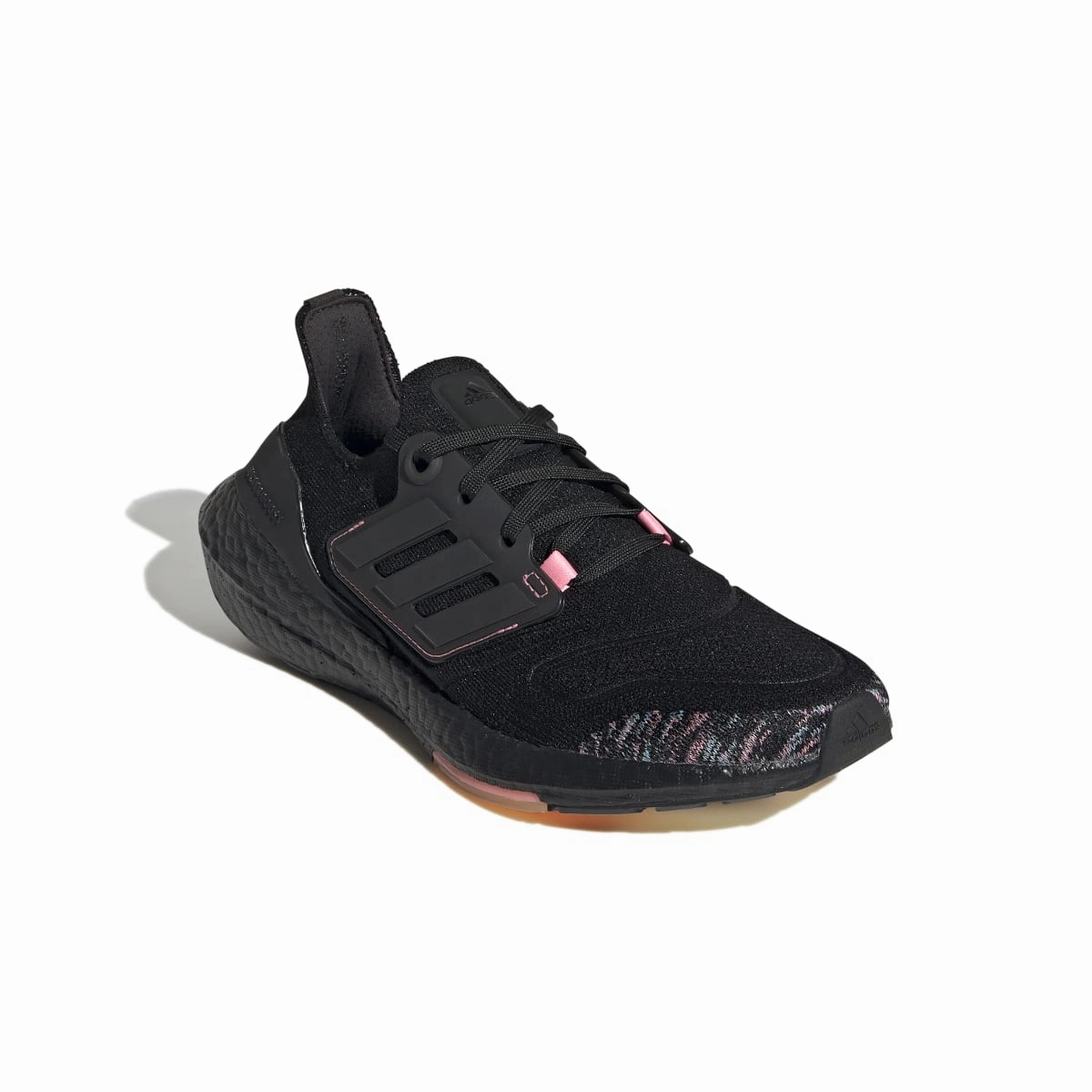 running in windy weather shoes ADIDAS GX5927 ULTRABOOST 22 WMN'S (Medium) Black/Black/Pink Primeknit Running Shoes