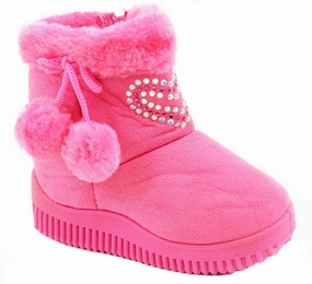 Super Furry Rhinestone Hearts Infant Baby Fashion Pom Winter Boots Adidas Adi-kick Ii Shoes