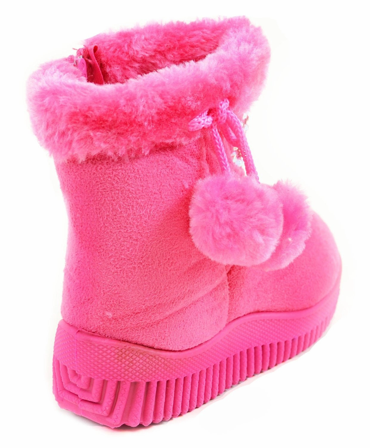 Adidas And Palace Shoes Super Furry Rhinestone Hearts Infant Baby Fashion Pom Winter Boots