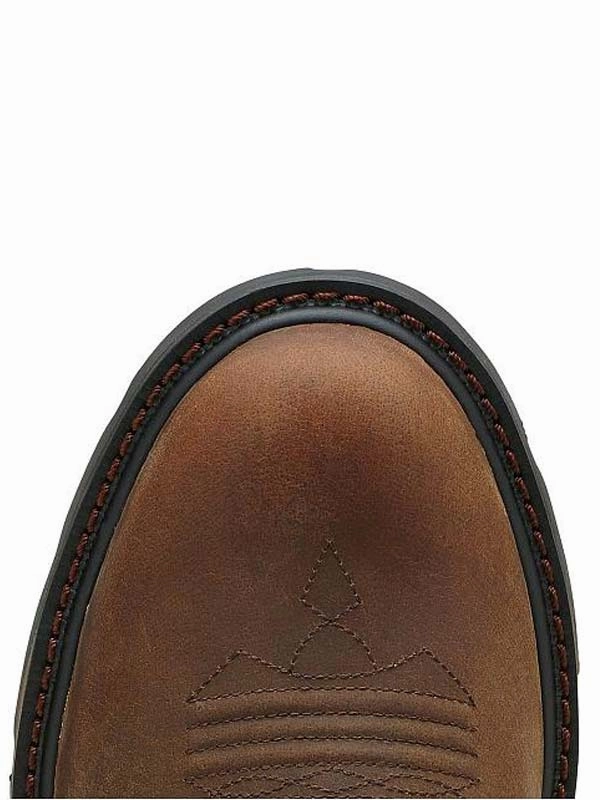 Best Square Toe Work Boots Ariat 10014238 Mens Groundbreaker Pull-On Work Boots Brown