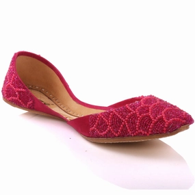 Flat Shoes Mesh Ladies Ella Embellished Leather Indian Pumps
