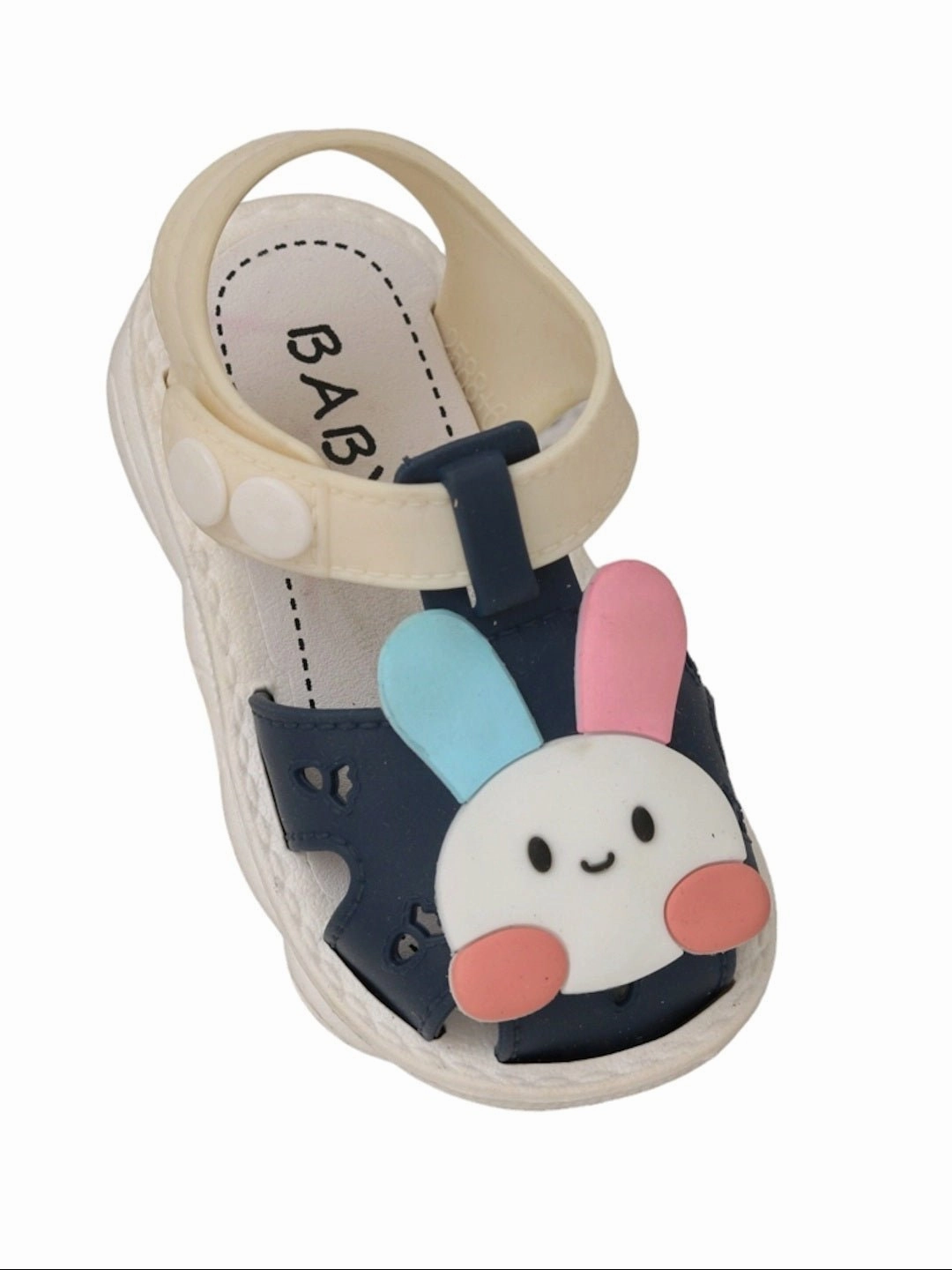 Montego Bay Jamaica Sandals Cute Bunny Face Sandals in Navy Blue With Playful Design For Girls