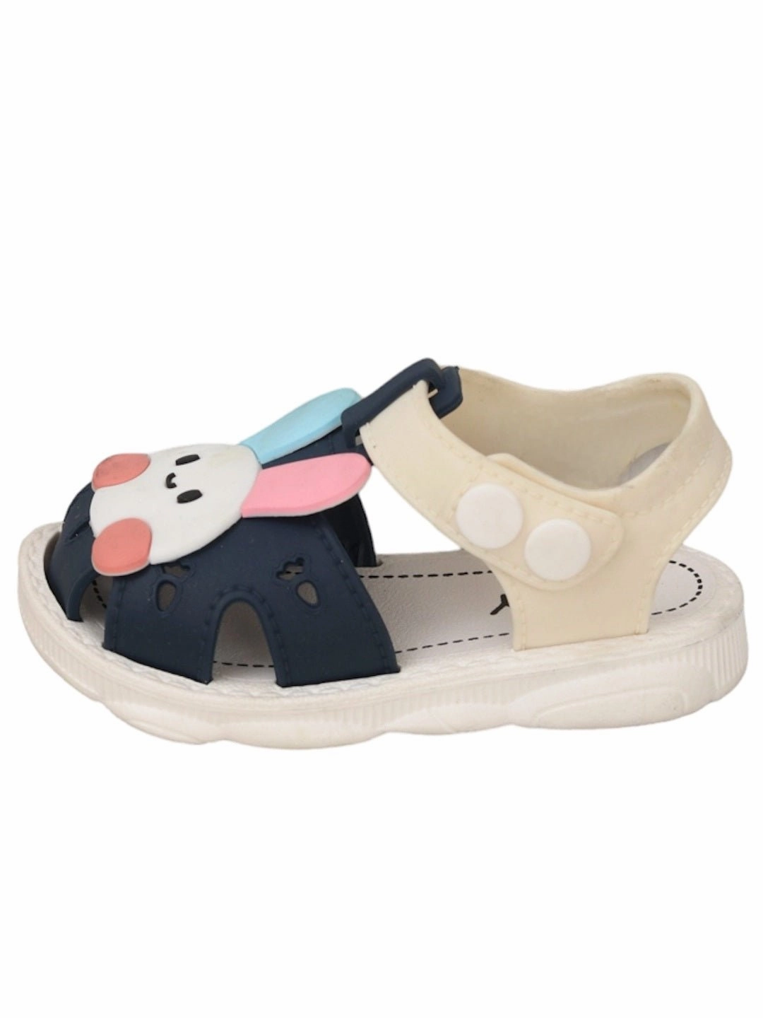 Comfortable Strappy Sandals Cute Bunny Face Sandals in Navy Blue With Playful Design For Girls