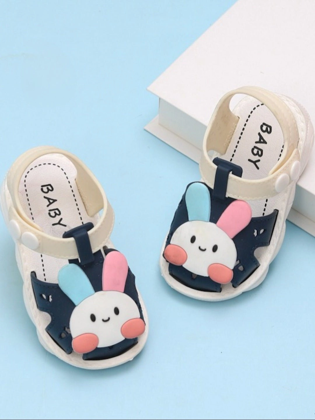 Cute Bunny Face Sandals in Navy Blue With Playful Design For Girls Sandals Gladiator Leather
