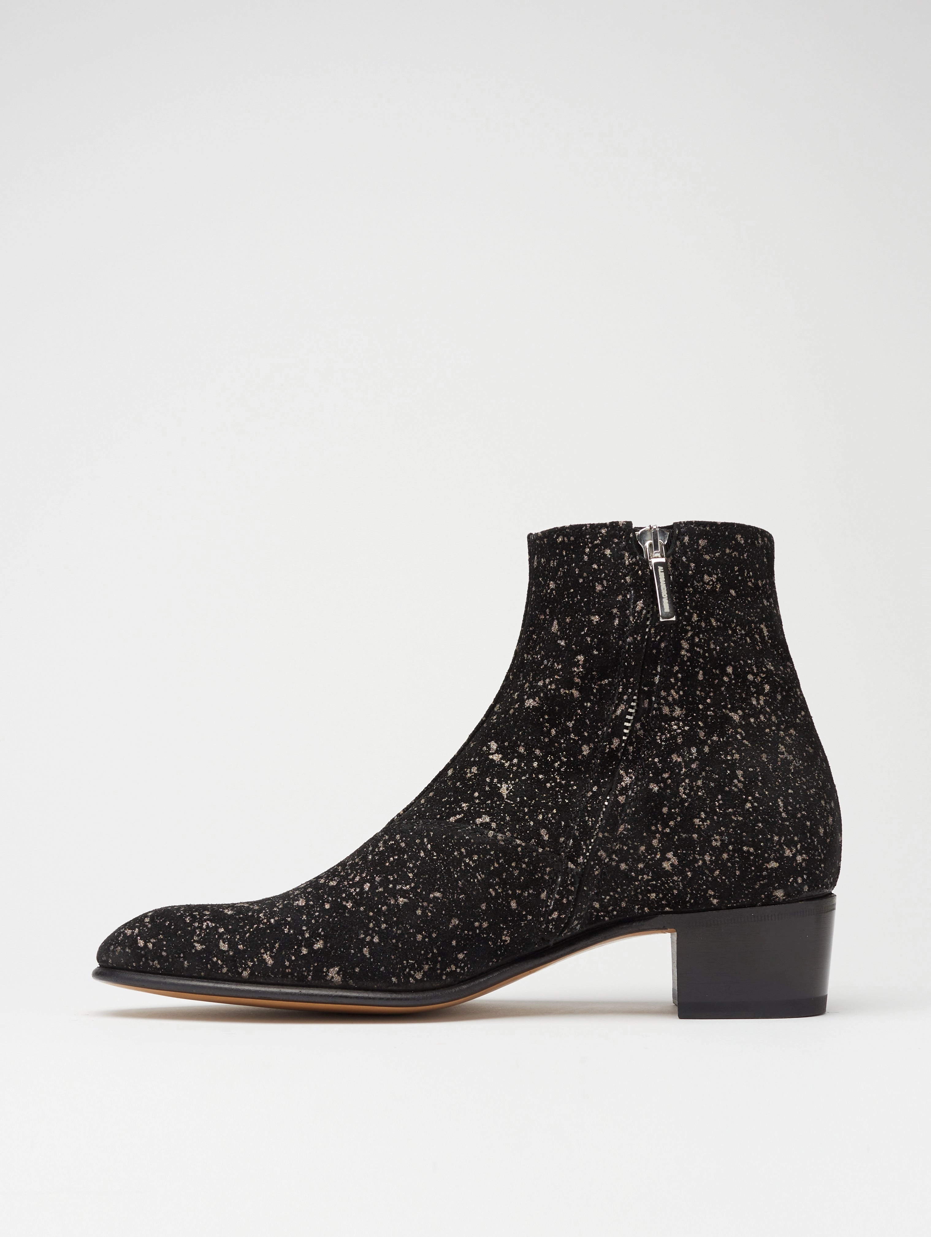 Boots With Dresses SONNY 40MM ANKLE BOOT IN GLAM BLACK SUEDE