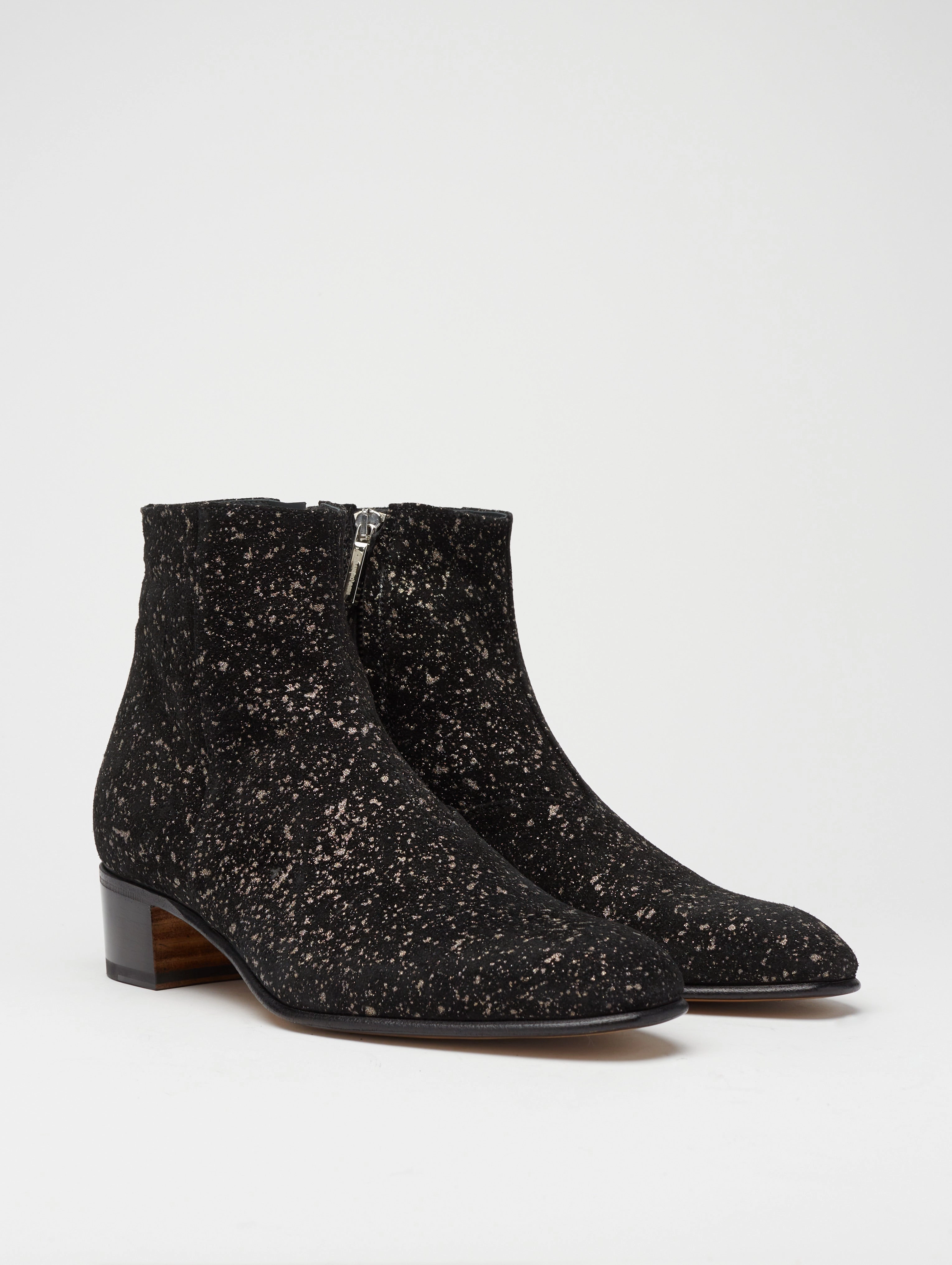 Boa Ski Boots SONNY 40MM ANKLE BOOT IN GLAM BLACK SUEDE