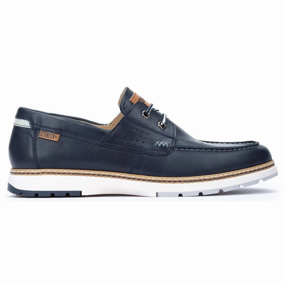 Pikolinos Olvera Blue Leather Loafer (Men's) Dress Shoes Grey Pants