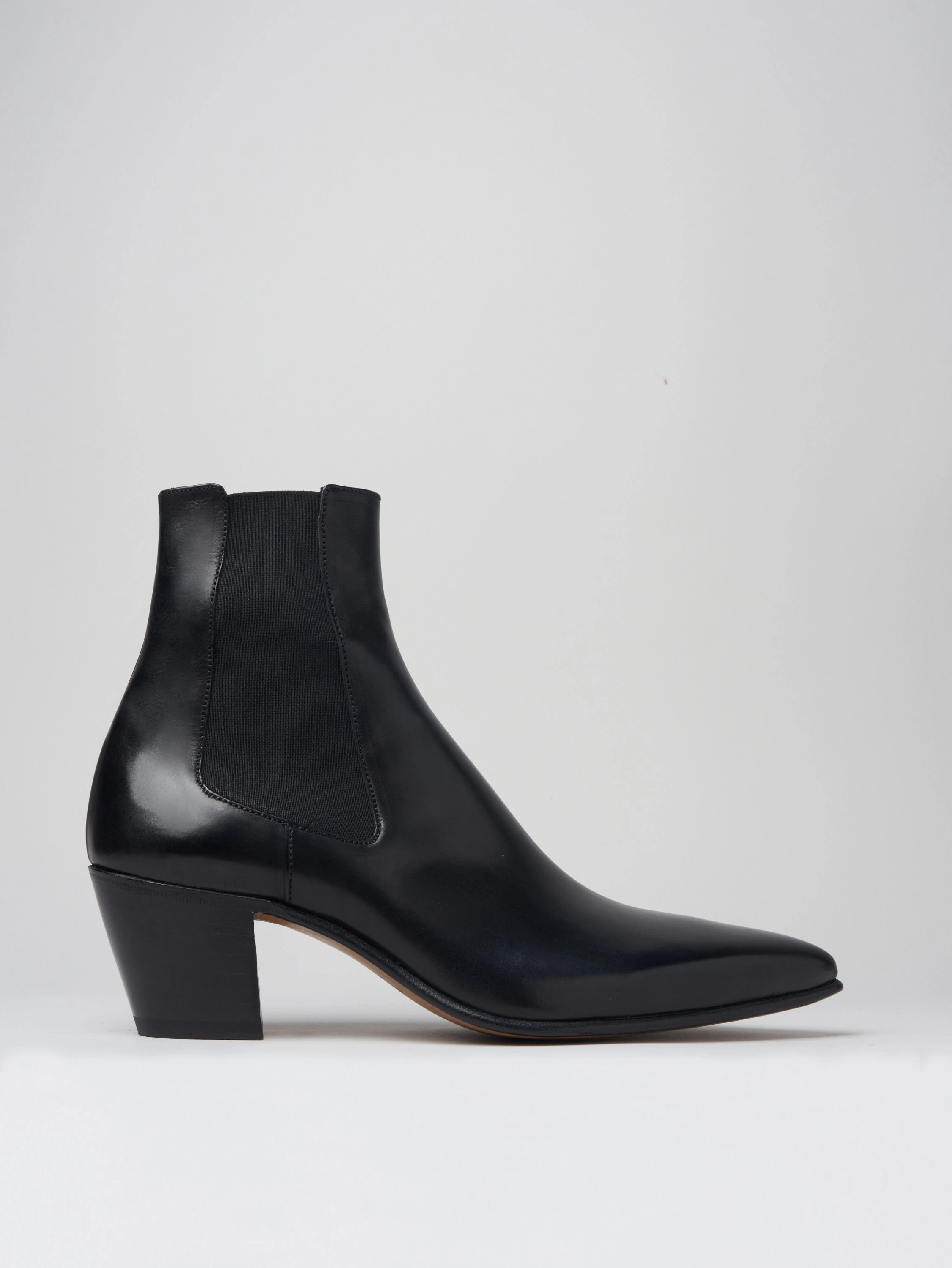 Petite Knee Boots NICO 60MM CHELSEA BOOT IN BLACK CALFSKIN