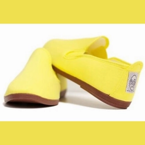 Unisex Javer Flossy Style Florescent Yellow Flossy Flat Shoes Flat Mary Jane Shoes Outfit