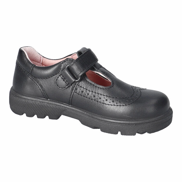 Ricosta: Amanda T-Bar Brogue School Shoes - Black Leather Amazon Asics Shoes
