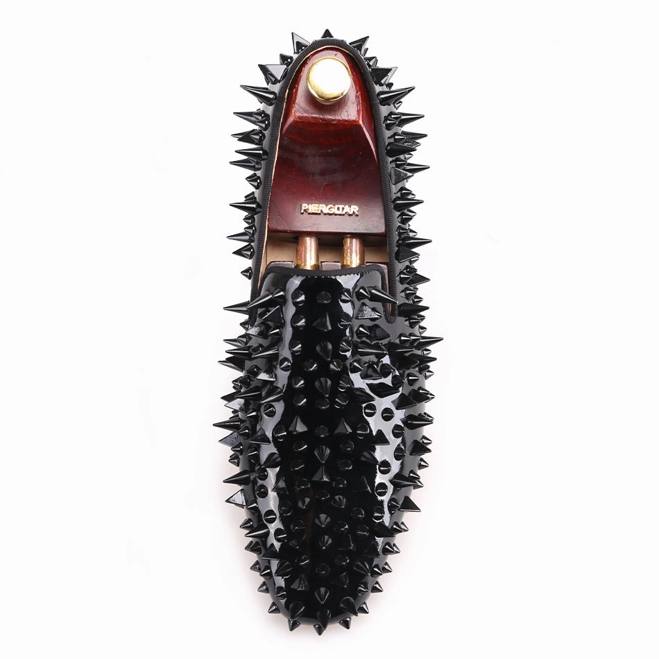 Florsheim Shoes Penny Loafers OneDrop Men Black Patent Leather Handmade Dress Shoes Spikes Party Wedding Prom Loafers