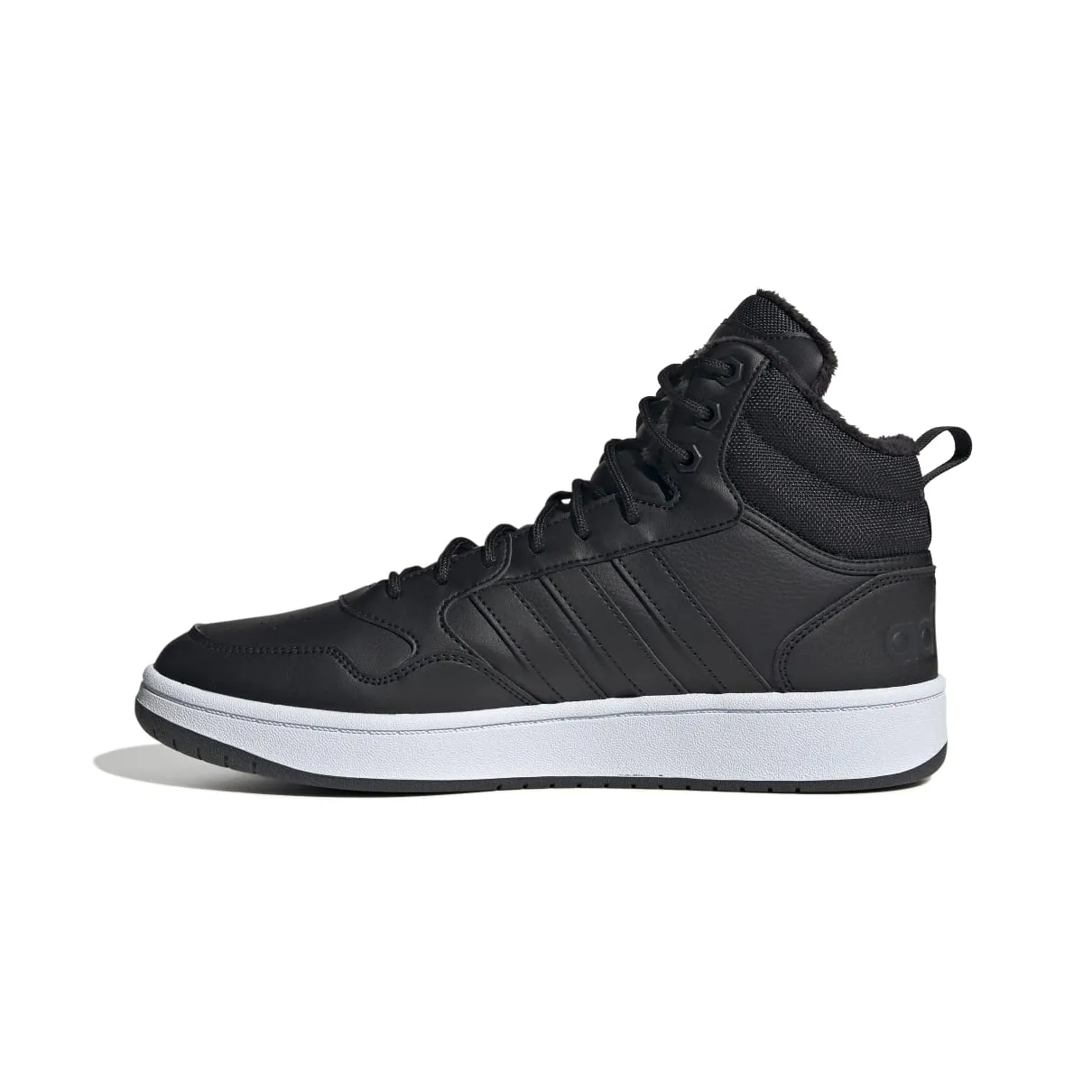 Trendy Appeal Win Step ADIDAS GZ6679 HOOPS MID 3.0 WINTERIZED MN'S (Medium) Black/Black/White Synthetic Leather Basketball Shoes