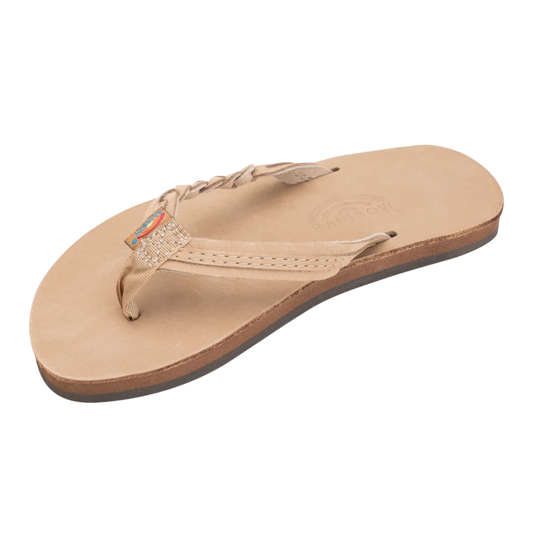 RAINBOW 101LTSFBK/SRBR FLIRTY BRAIDY PREMIER YTH'S (Medium) Sierra Brown Leather Narrow Strap Sandals anti static Any Day Comfort