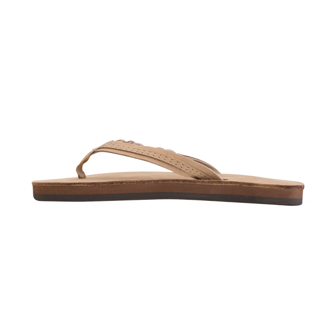 RAINBOW 101LTSFBK/SRBR FLIRTY BRAIDY PREMIER YTH'S (Medium) Sierra Brown Leather Narrow Strap Sandals Washable cover