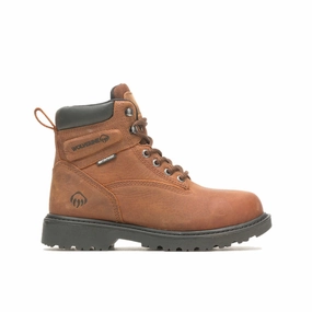 Flat Grounding Fast Action WOLVERINE W220015-W FLOORHAND INSULATED 6'' WP WMN'S (Wide) Dark BrownLeather Work Boots