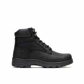WOLVERINE W231124-EW CARLSBAD 6'' ST WP MN'S (Extra Wide) Black Leather Work Boots French Ease Daily Ease