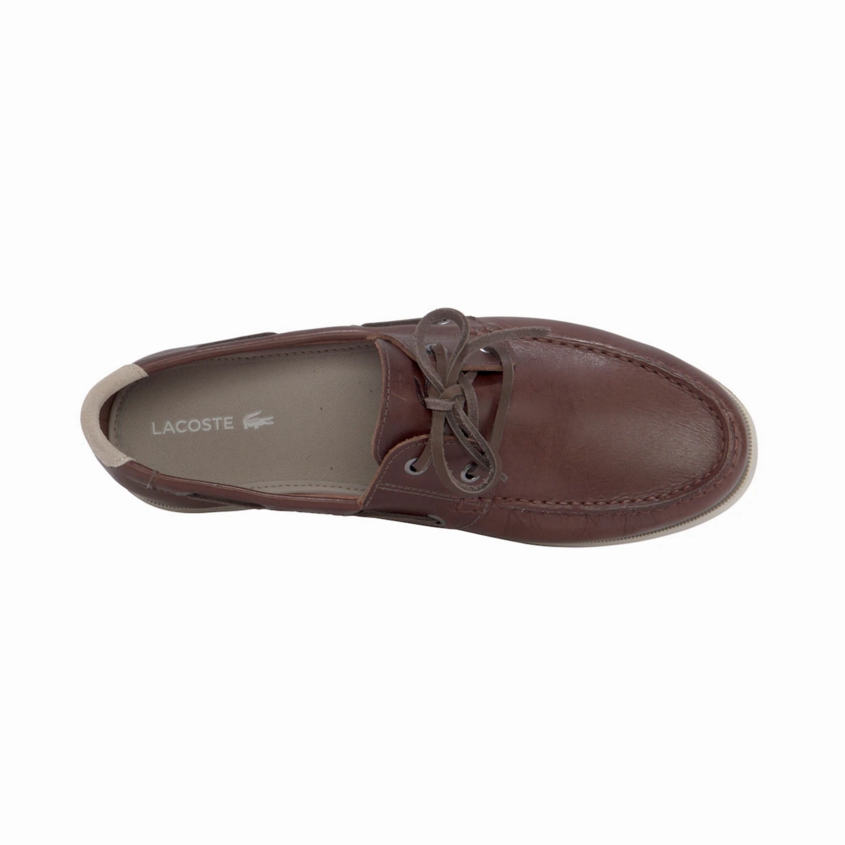 LACOSTE 7-45CMA00072C3 CASPIAN 123 MN'S (Medium) Brown/Off White Leather Lifestyle Shoes Bright Step