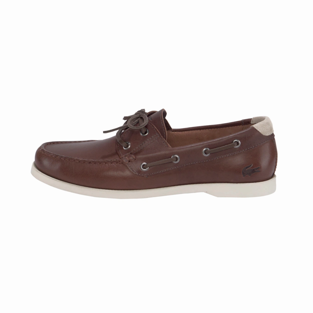 LACOSTE 7-45CMA00072C3 CASPIAN 123 MN'S (Medium) Brown/Off White Leather Lifestyle Shoes Comfy Walk