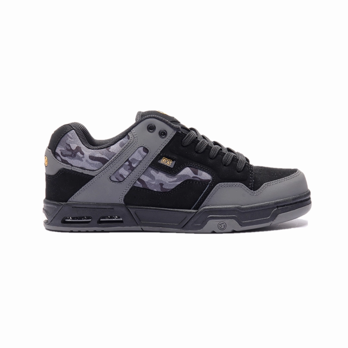 Quick Ride Comfort Speed Performance DVS F0000056983 ENDURO HEIR MN'S (Medium) Black/Charcoal/Camo Leather & Nubuck Skate Shoes