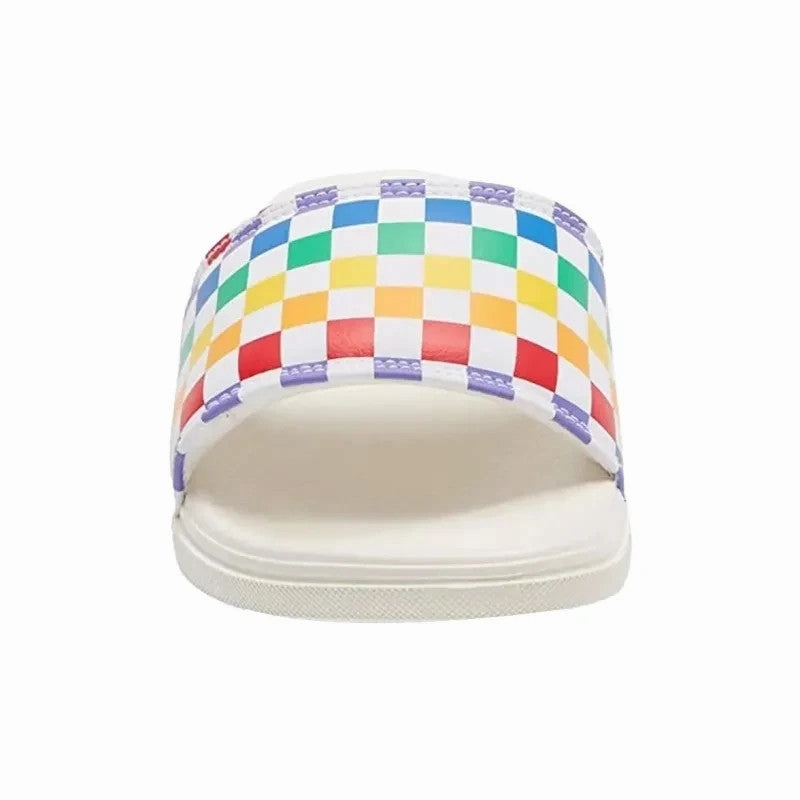 Family Friendly Sandals Resorts Vans La Costa VN0A5HTO196 Sandals Kids White Multi Check Slide JOBB1922