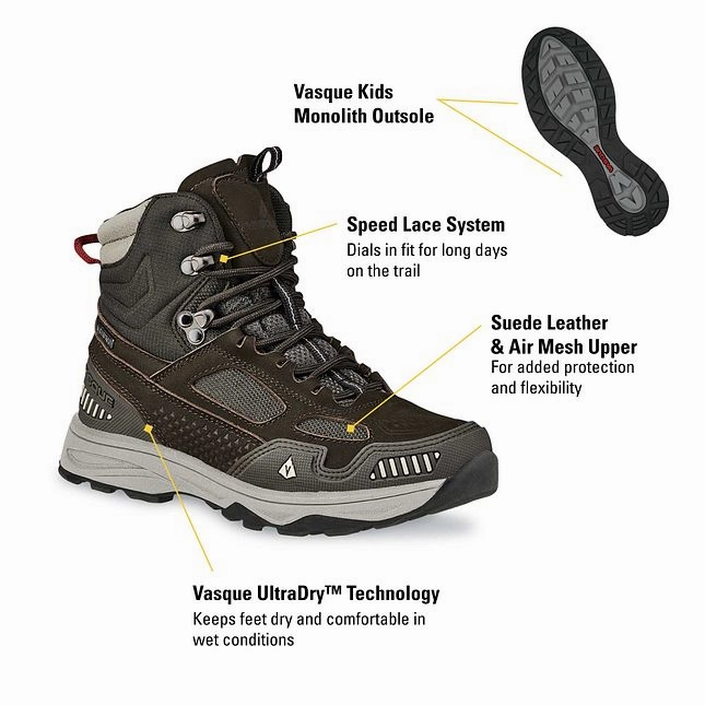 Compression Boots Benefits Vasque - KIDS BREEZE AT ULTRADRY KIDS WATERPROOF HIKING BOOT