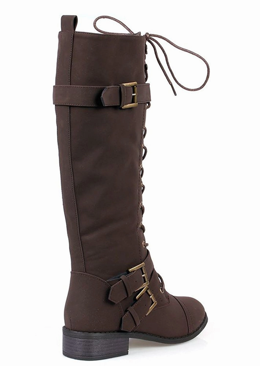 Hunter Tall Quilted Rain Boot Vegan Leatherette Knee High Lace Up Harness Moto Women's Boot
