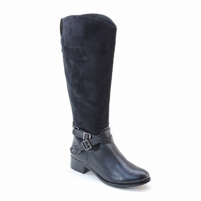 Vegan Suede & Leather Riding Ankle Strap Knee-high Women's Boots Totes Charley Rain Boots
