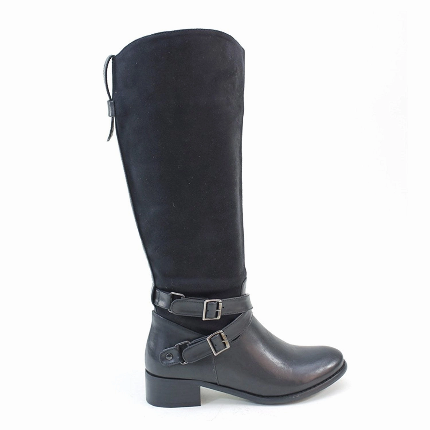 Woodstock Rain Boots Vegan Suede & Leather Riding Ankle Strap Knee-high Women's Boots