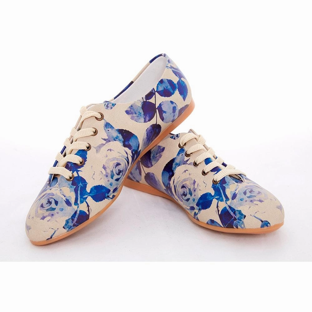 Star Shine Field Power Blue Roses Ballerinas Shoes SLV063