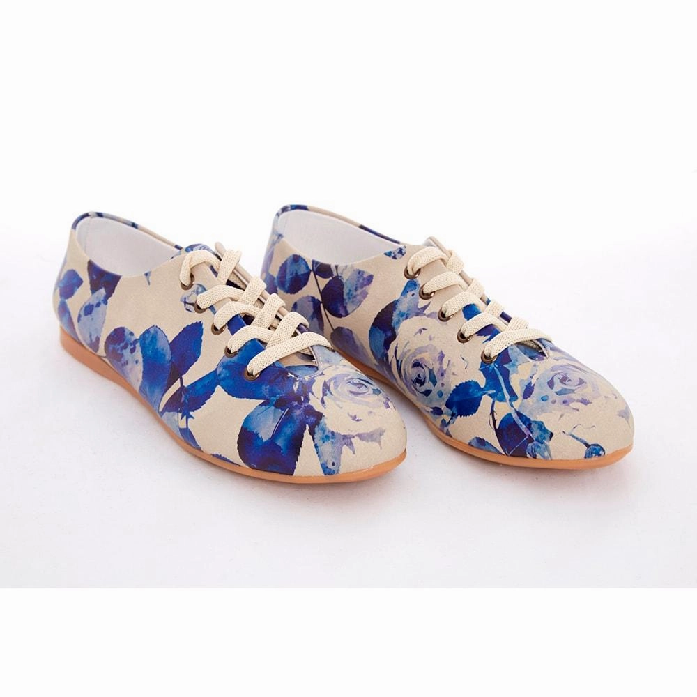Snow Warm Blue Roses Ballerinas Shoes SLV063