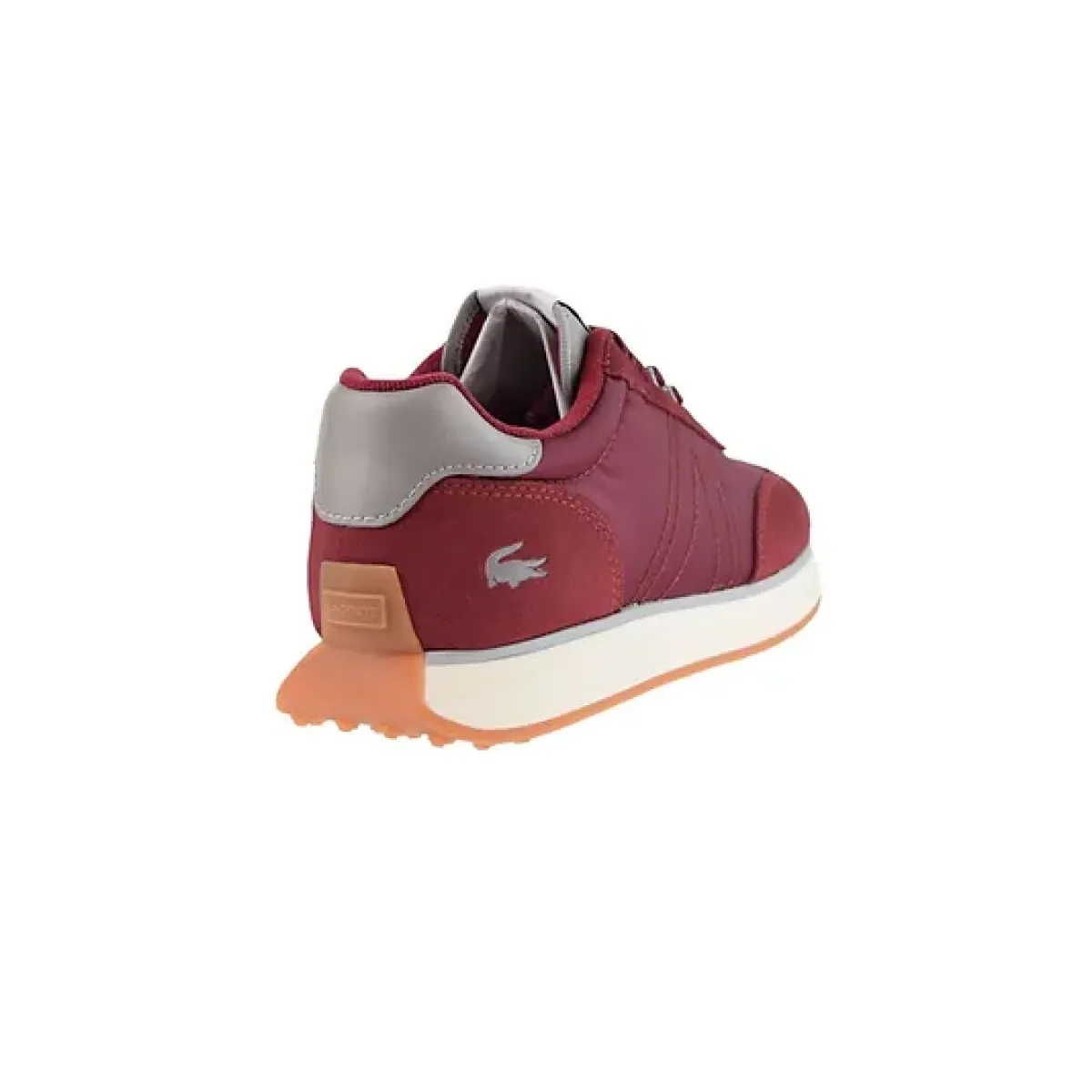 LACOSTE 7-45SMA00033C9 L-SPIN 123 MN'S (Medium) Burgundy/Off White Mesh & Suede Lifestyle Shoes Forest Path Neutral Base