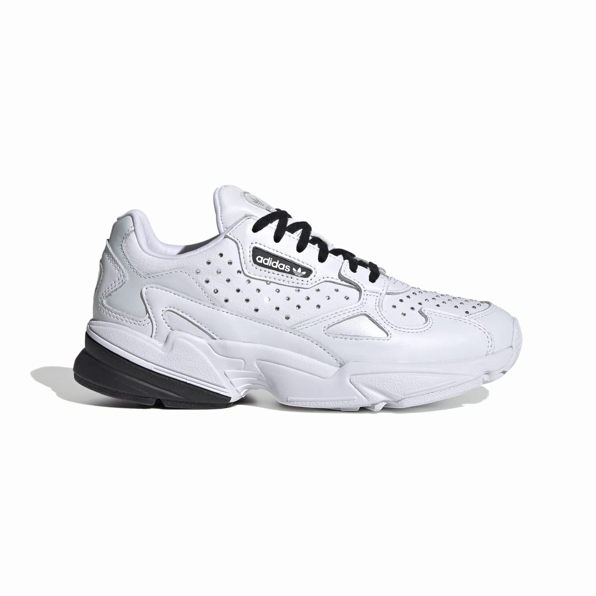 ADIDAS FV3413 FALCON WMN`S (Medium) White/Back/White Mesh/Leather Lifestyle Shoes Jogging Ease Print Fun