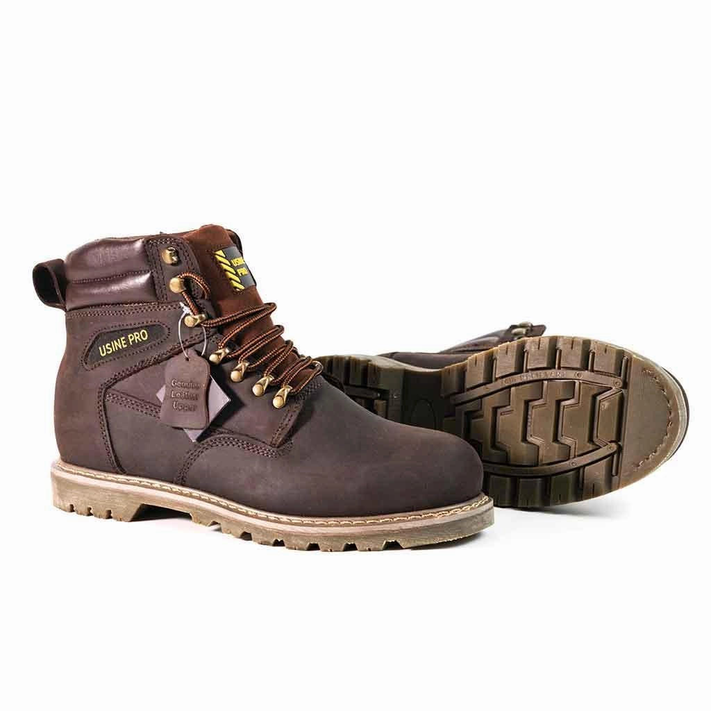 Men's 6" Steel Toe Boots - Genuine Leather | U001 Chainsaw Work Boots