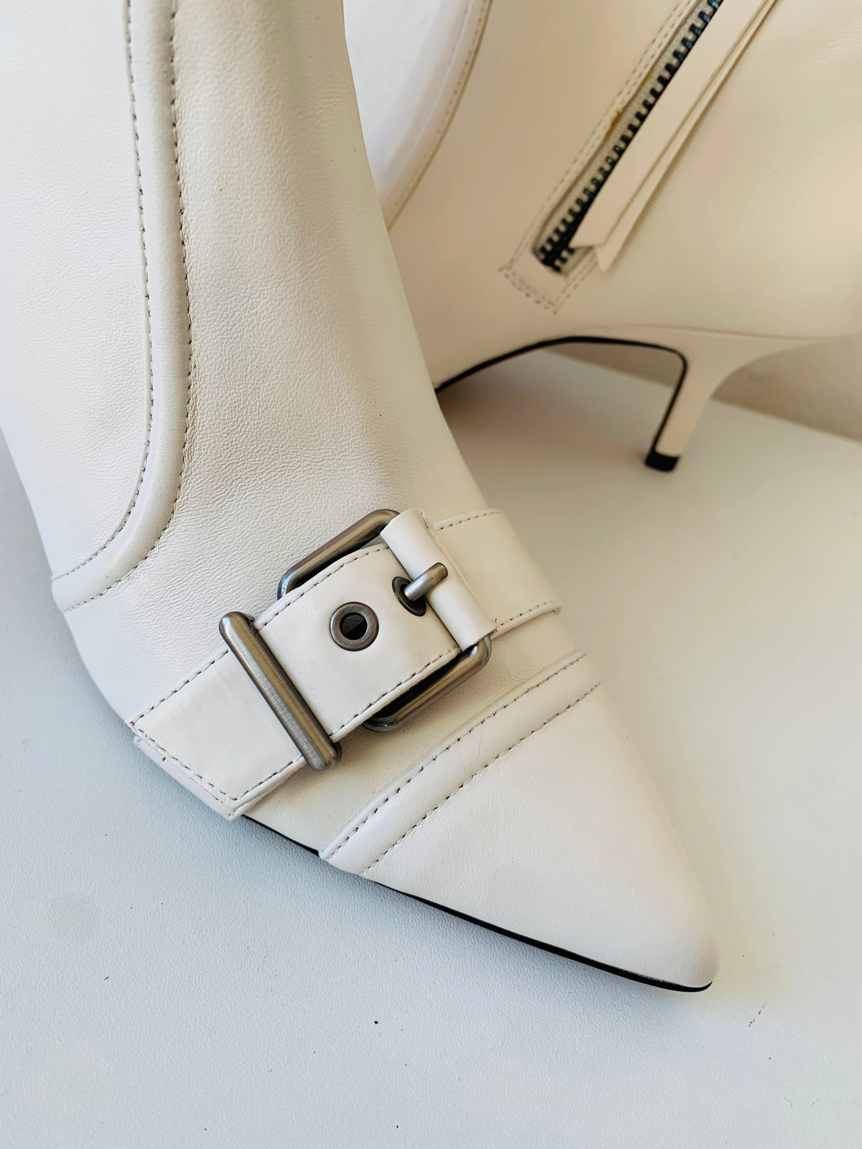 Good Adidas Walking Shoes Vince Camuto Womens Krydel Kitten Heel White Leather Ankle Bootie Size 7