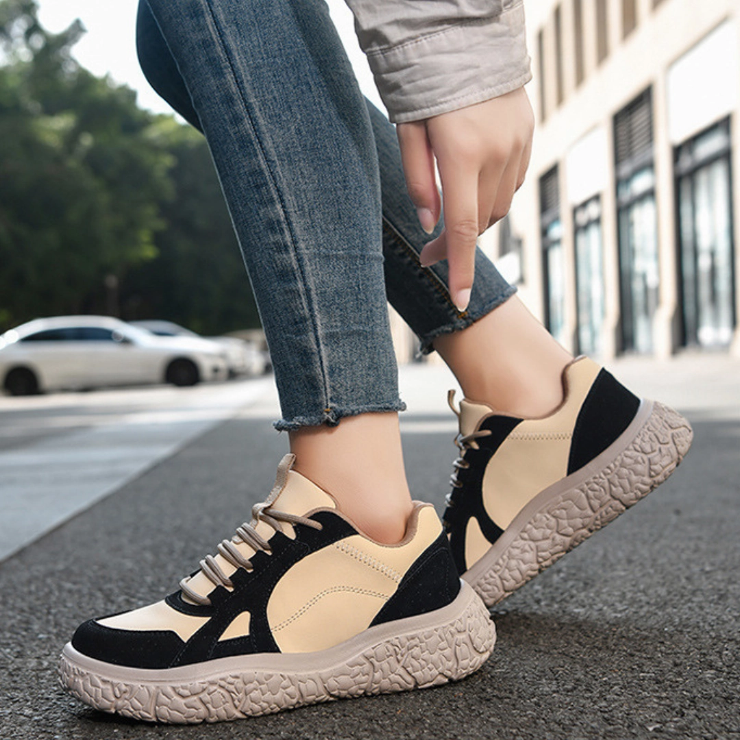 Flat Spike Shoes OCW Orthopedic Women Shoes Suede Leather Breathable Thick Soled Casual Shoes