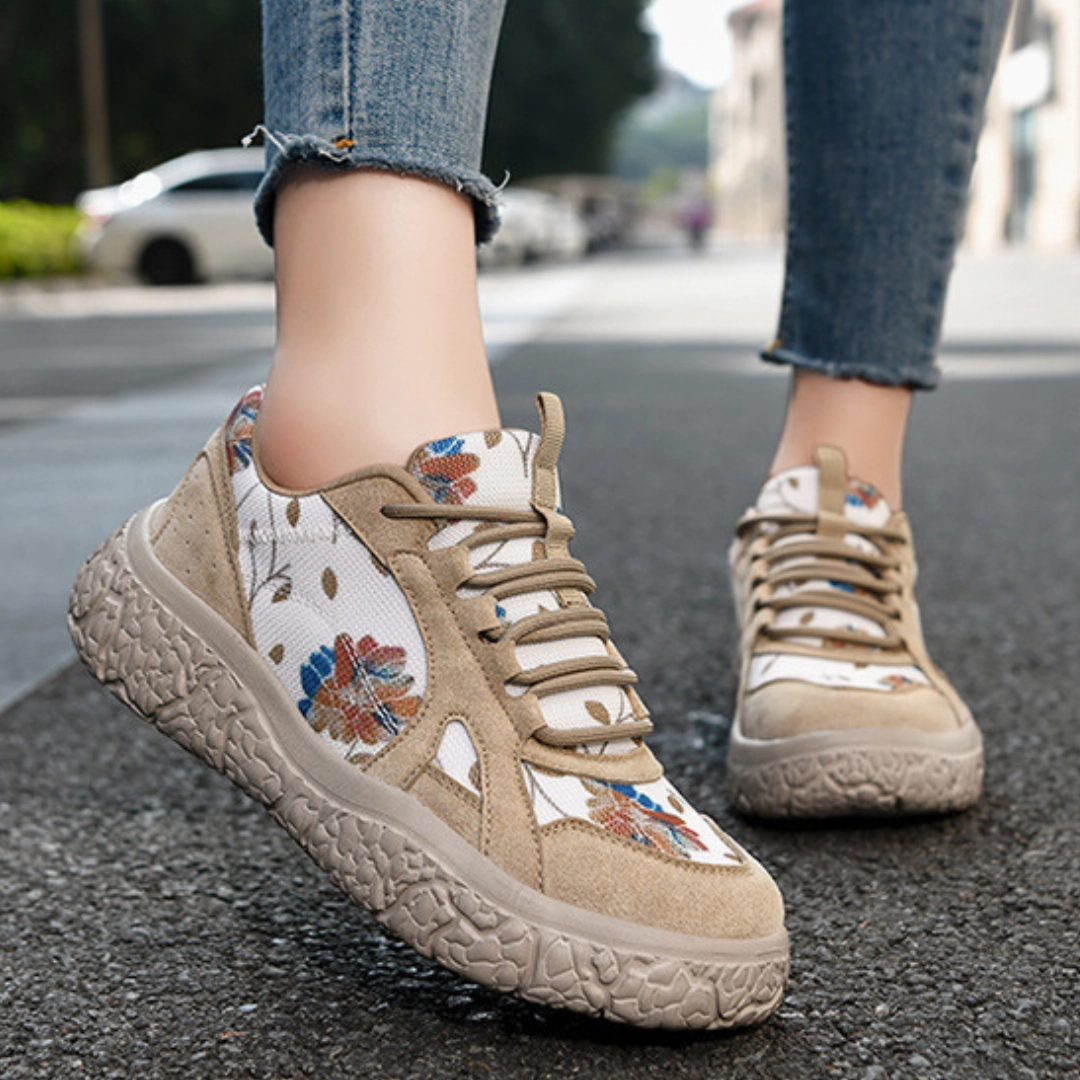 OCW Orthopedic Women Shoes Suede Leather Breathable Thick Soled Casual Shoes Best Walking Running Shoes For Flat Feet