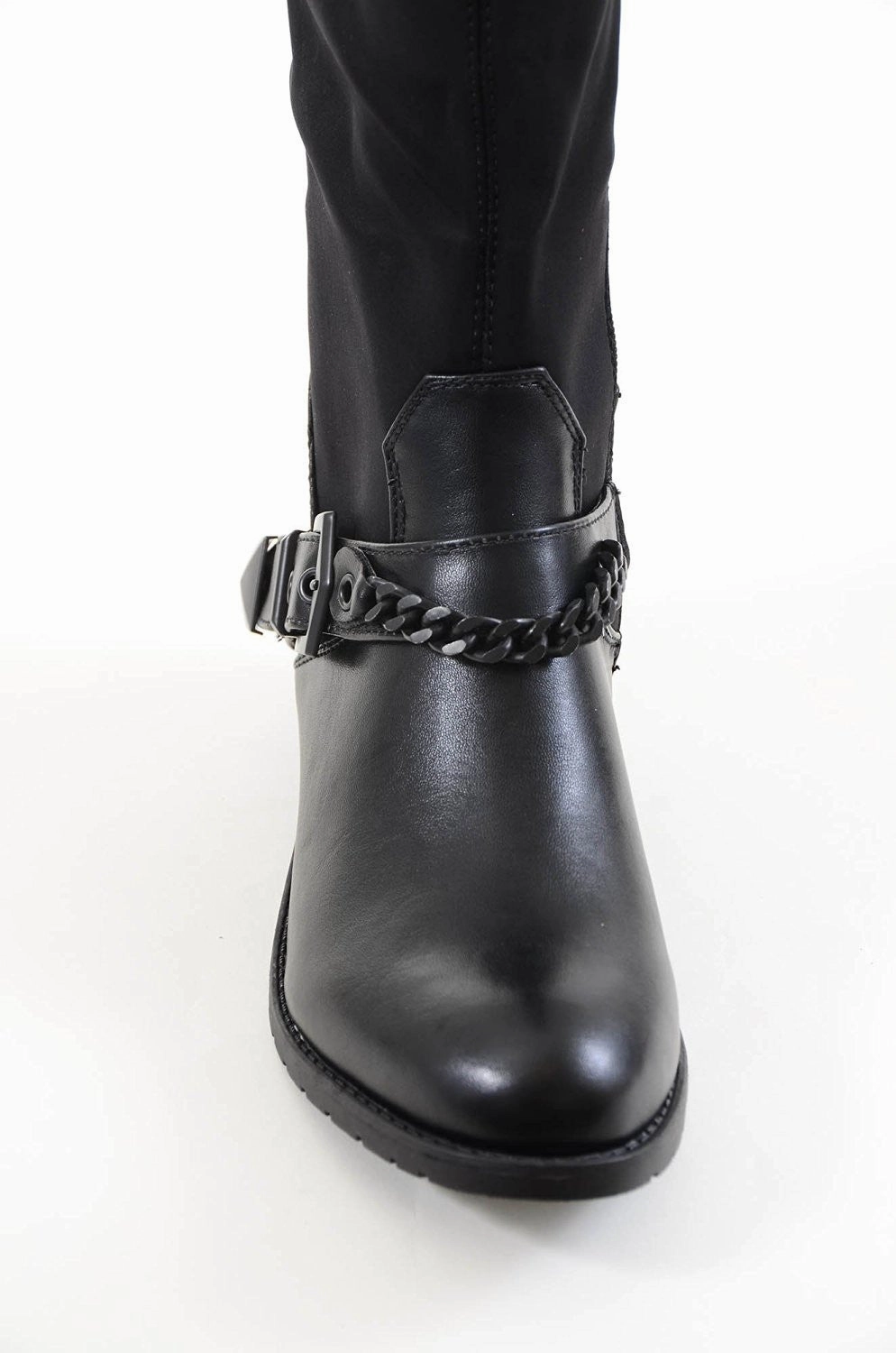 Western Chief Plaid Rain Boots Chain Anklet Harness Knee High Stretchy Knee Women's Vegan Boots