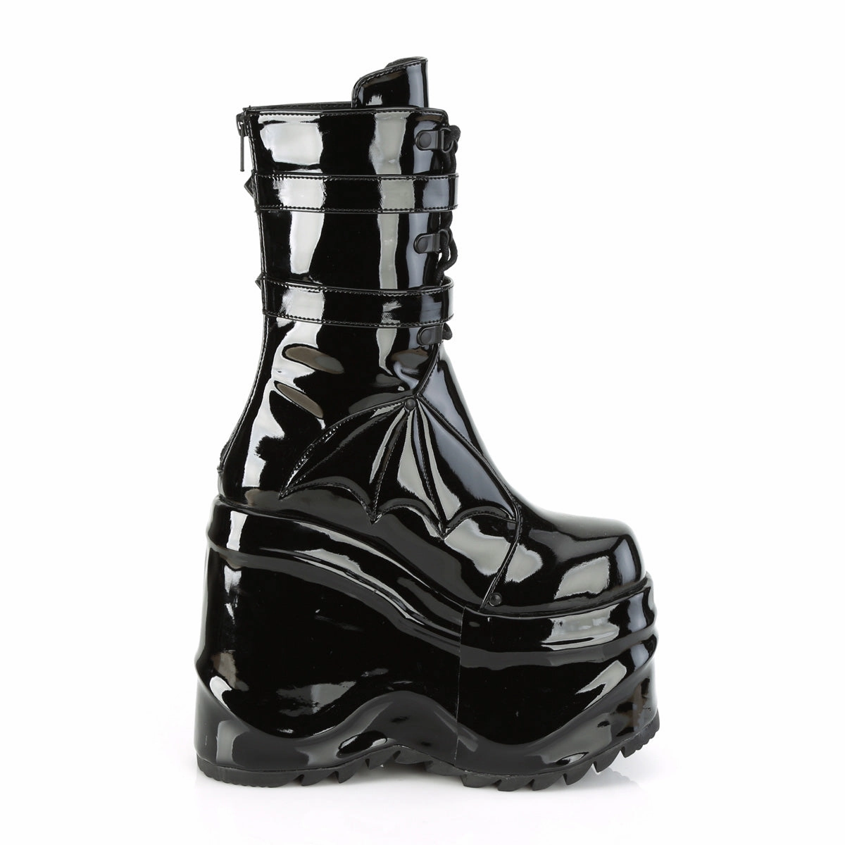 Adidas Fabela Turf Shoes WAVE-150 DemoniaCult Black Patent Sexy Women's Mid-Calf & Knee High Boots (Alternative Footwear)