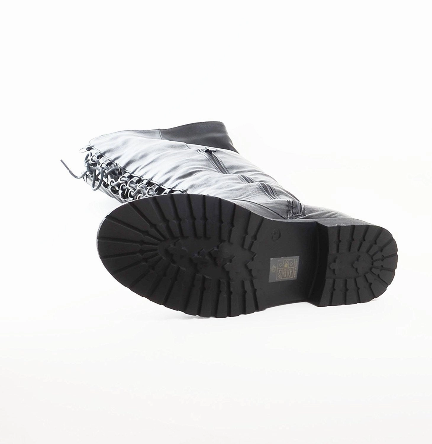 Tennis Shoe Rain Boots Knee High Lace Up Riding Faux Leather Thigh High Combat Boots