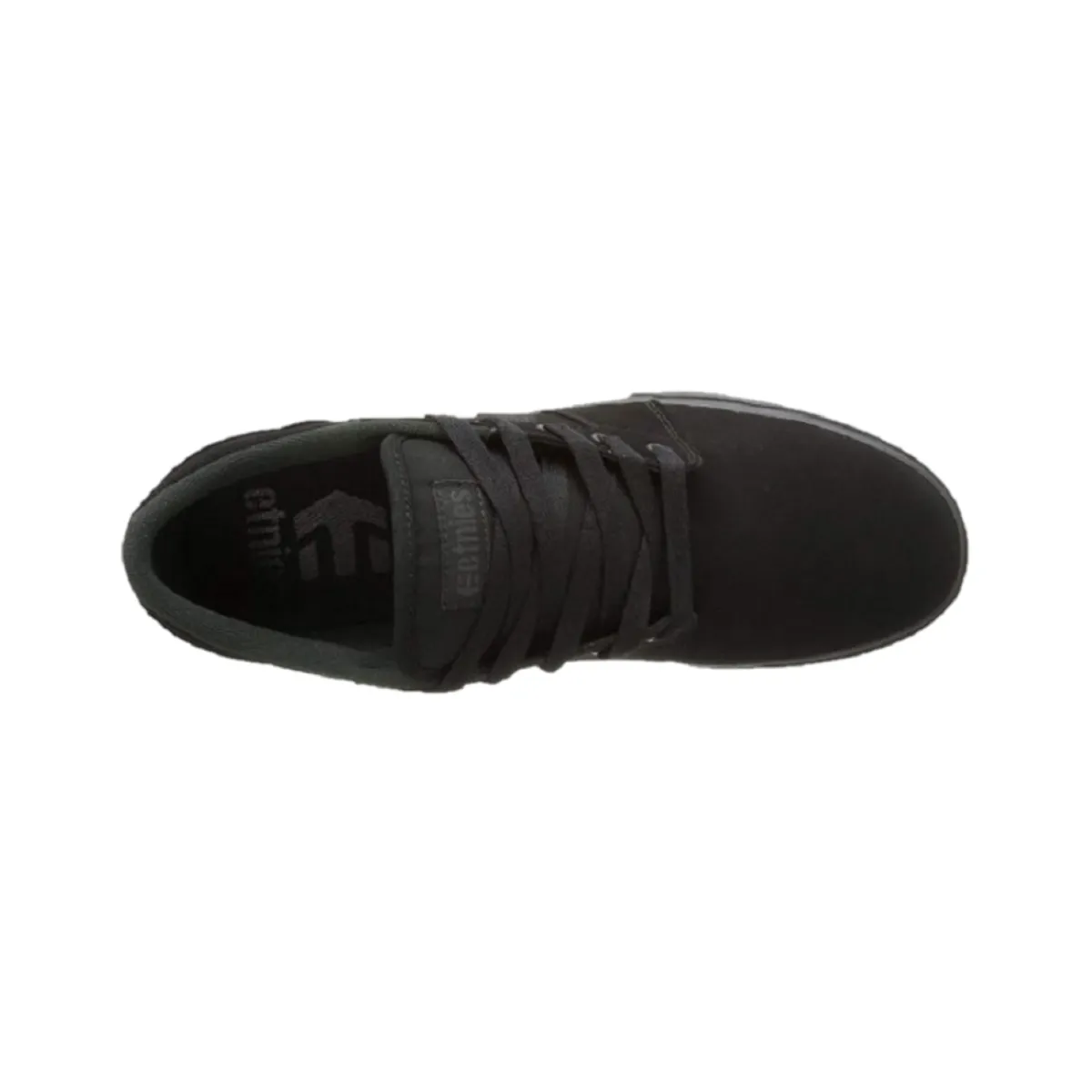 Hard Style Skater Life Ready ETNIES 4101000351 004 BARGE LS MN'S (Medium) Black/Black Suede/Canvas Skate Shoes
