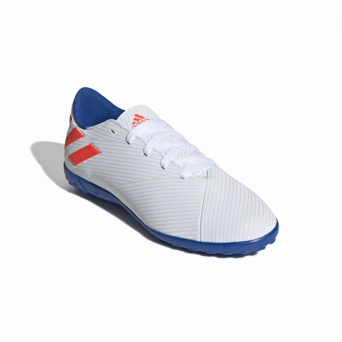 ADIDAS F99929 NEMEZIZ MESSI 19.4 TF KID'S (Medium) White/Red/Blue Synthetic Soccer Shoes Lightweight Design Shockproof