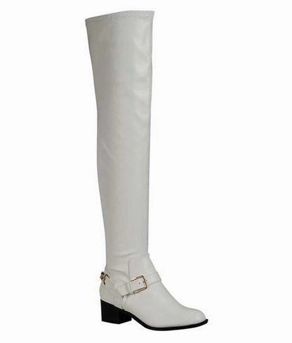 Adidas Tour 360 Boa Golf Shoes White Ankle Chain Buckle Thigh High Riding Boot